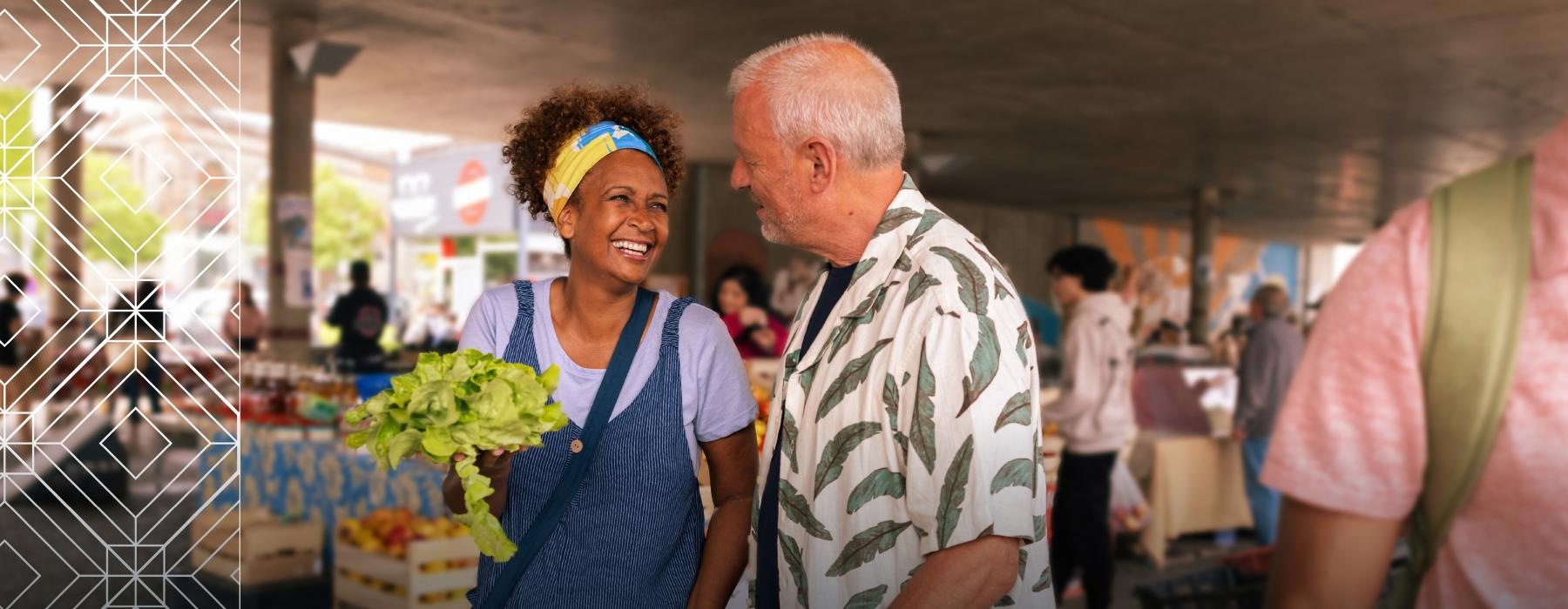 Find your perfect fit at Elate Royal Oaks a man and a woman at a grocery store